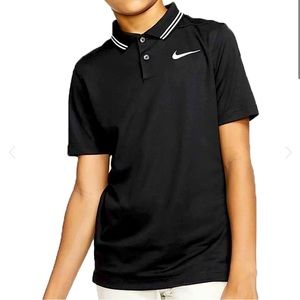 Nike Dri-Fit Victory Junior Golf Polo Shirt - Black/White